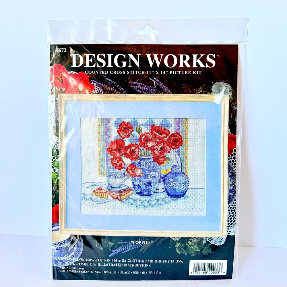 NWT Design Works Counted Cross Stitch Kit, Pattern "Poppies" (Kit #9672)